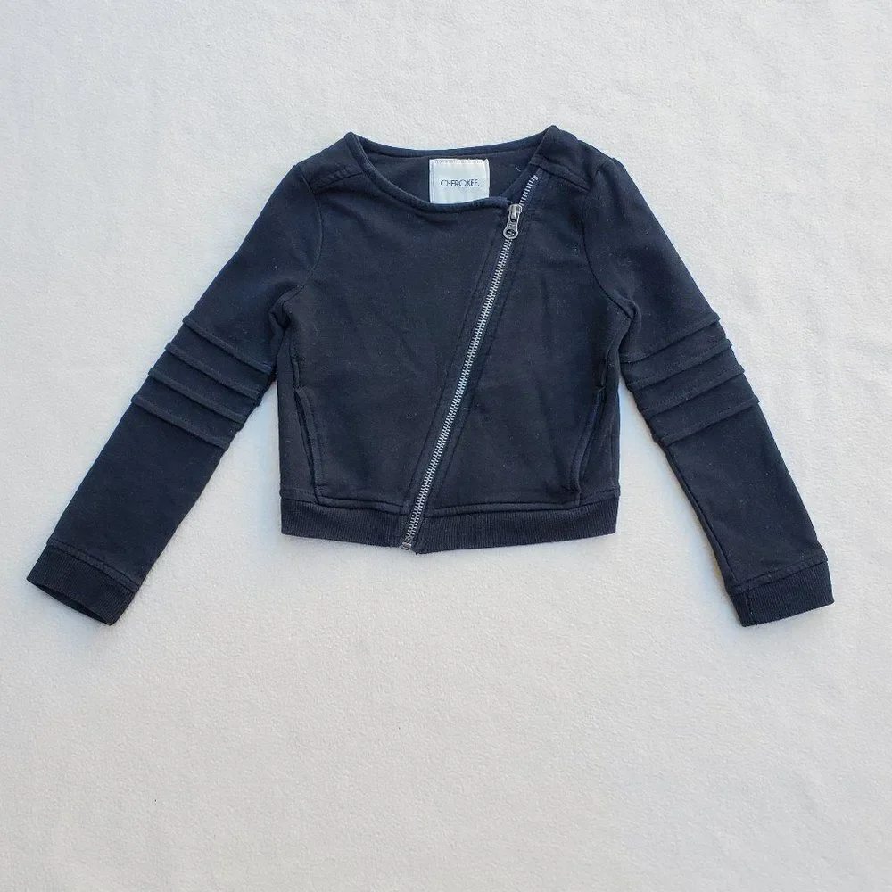 Cherokee black asymmetrical zip up coat